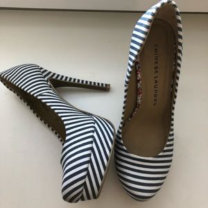Chinese Laundry Blue/White Stripped Pumps